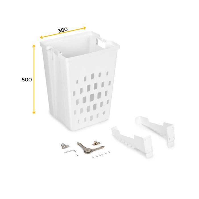 Emuca Panier à linge avec système de porte basculante, pour module 450 mm Laundry, plastique et acier, blanc 5