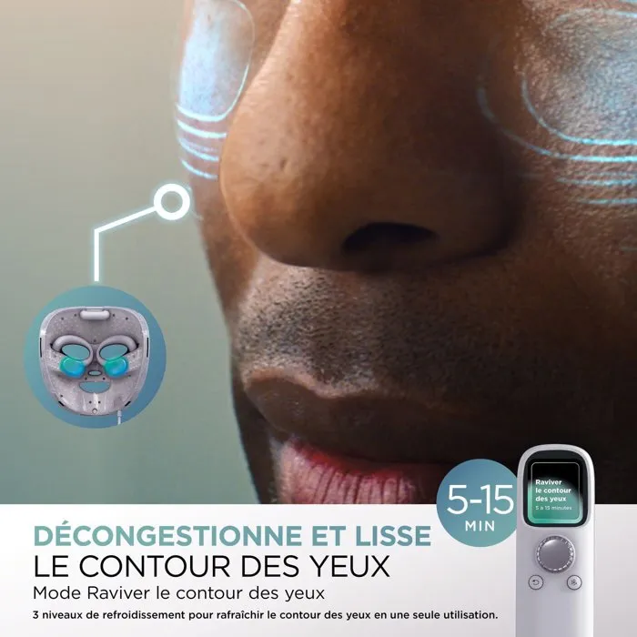 Shark Masque LED CryoGlow pour visage - 481 LED iQLED rouge, bleue, infrarouge - 4 modes préprogrammés avec refroidissement InstaChill pour les yeux - Rechargeable USB-C - 16,92 W Shark Masque LED CryoGlow pour visage - 481 LED iQLED rouge, bleue, infrarouge - 4 modes préprogrammés avec refroidissement InstaChill pour les yeux - Rechargeable USB-C - 16,92 W