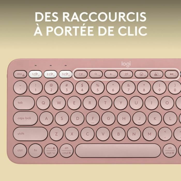 Clavier Bluetooth avec Support pour Tablette Logitech K380 Français Rose AZERTY 3