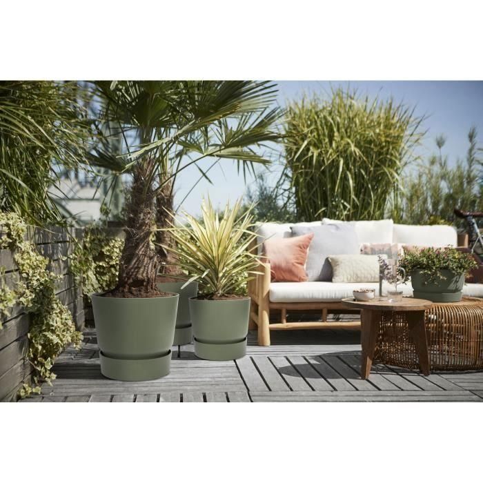 ELHO Pot de fleurs rond Greenville 30 - Extérieur - Ø 29,5 x H 27,8 cm - Vert feuille 5