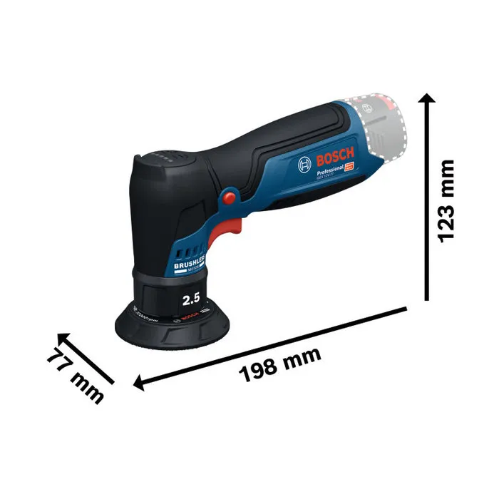 Bosch Professional Ponceuse excentrique sans fil GEX 12V-77 12V - Ø 77 mm - 3000 à 8000 tr/min - Pour bois et finition auto
