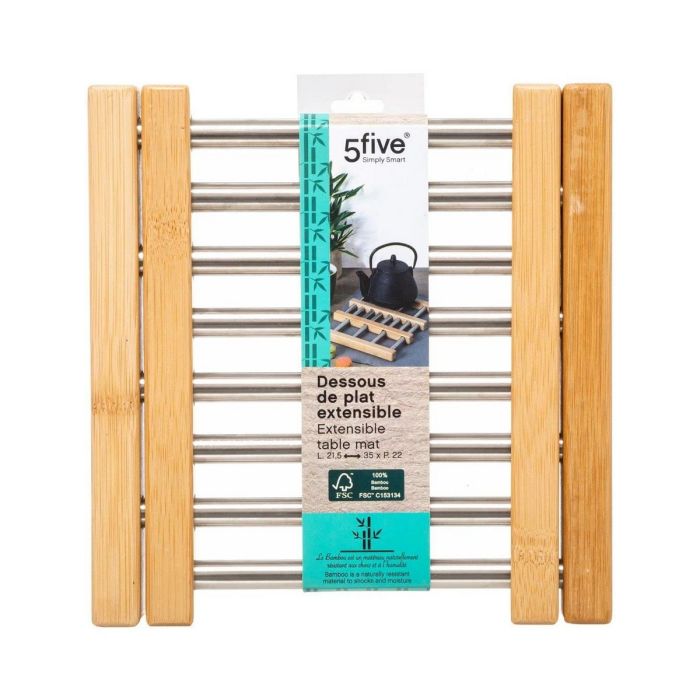 Dessous de plat Secret de Gourmet Naturel Acier inoxydable 35,2 x 22,2 x 2 cm Extensible 1