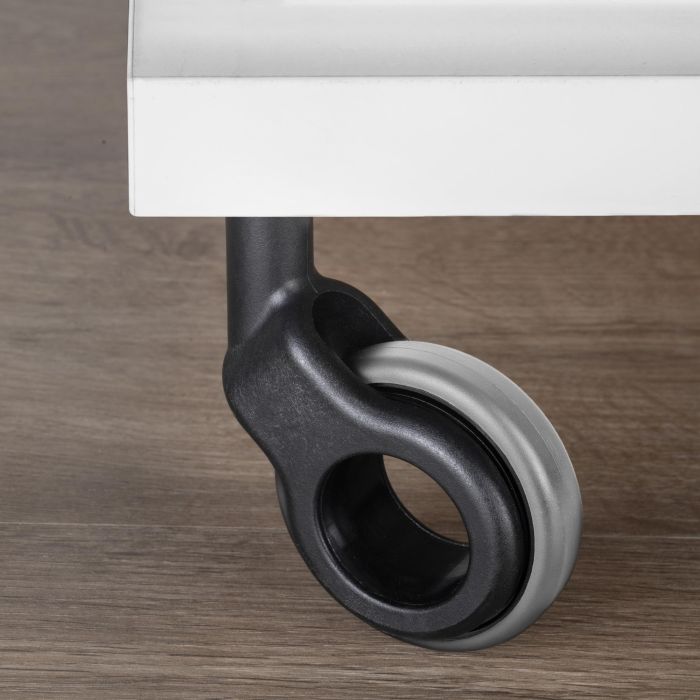 Emuca Lot de 4 roulettes Hole 2 avec plétine de montage, diamètre 60mm, Acier et Plastique, Plastique gris 2