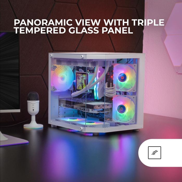 Boîtier ATX semi-tour Mars Gaming MC3TLITEW Blanc 3 Boîtier ATX semi-tour Mars Gaming MC3TLITEW Blanc 3