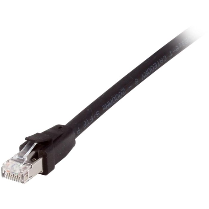 EQUIP Câble réseau RJ45 Cat 8.1 S/FTP 1 m Noir - Blindé, 40 Gbit/s, 2000 MHz, Compatible PoE++ et 10/40GbE, Plug & Play, LSZH