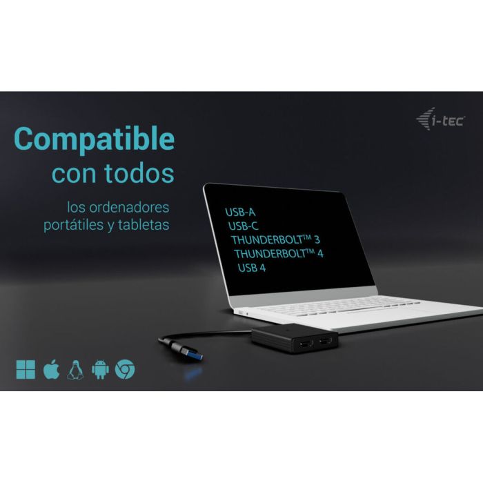 Câble USB i-Tec CADUAL4KHDMI Noir 1 Câble USB i-Tec CADUAL4KHDMI Noir 1