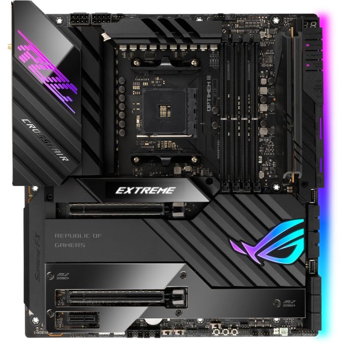 ASUS ROG Crosshair VIII Extreme Carte Mère Gaming (AMD X570, Socket AM4, Processeurs AMD Ryzen 5000 & 3000 Series, 4x DIMM DDR4, 128 Go Max, WiFi 6, Bluetooth 5.2, 2x 10 GbE)