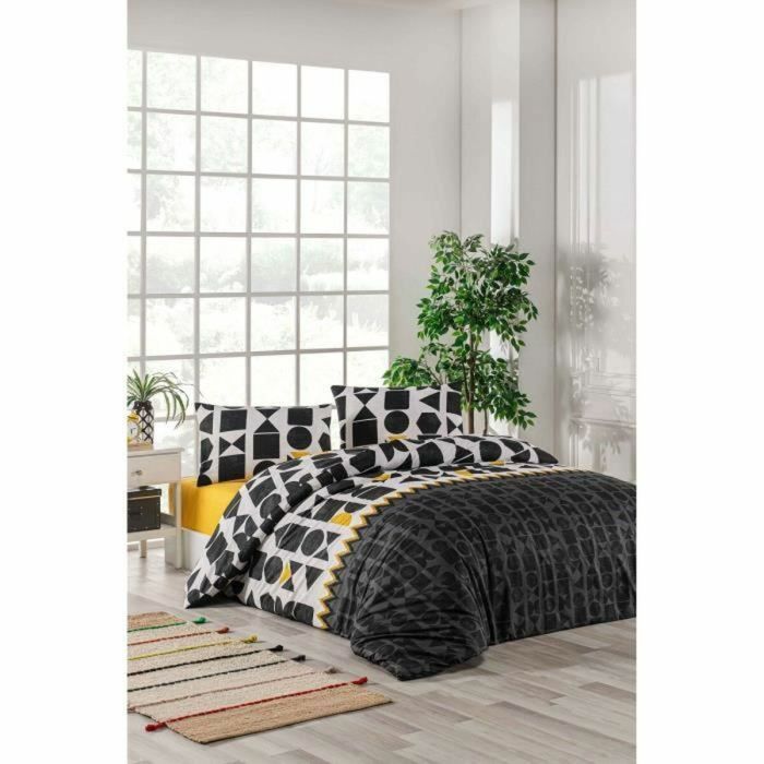 Parure de couette Noir Lit king size 3 Pièces 3