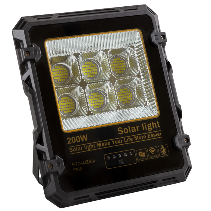 Projecteur Solaire LED 200W avec Panneau Solaire et Télécommande IP65 [1916-FLSOL-200W-CW]