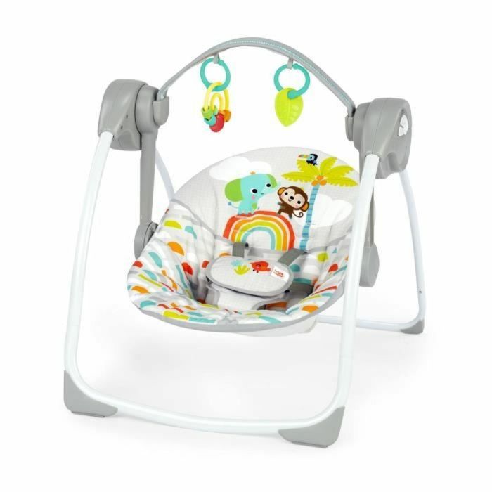 Bright Starts Balancelle Nomade Playful Paradise pour Bébé - Compacte, Automatique avec Musique, Dès la Naissance