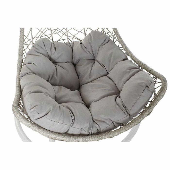 Fauteuil de jardin suspendu DKD Home Decor 82 x 75 x 125 cm Métal rotin synthétique Gris clair (82 x 75 x 125 cm) 4