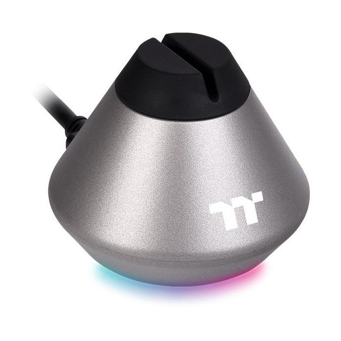 Thermaltake ARGENT MB1 Bungee Souris de Jeu RGB Anti-Traction - Plastique Gris