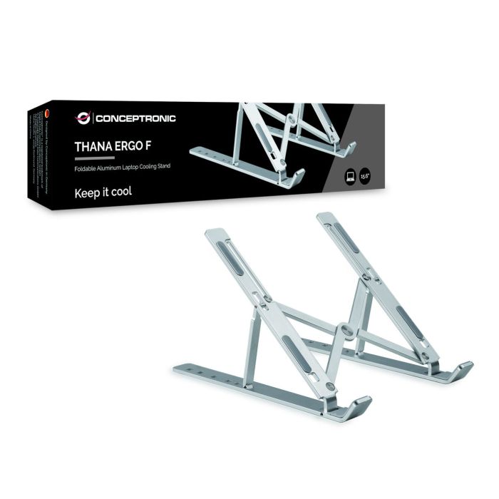 Support de refroidissement pour ordinateur portable Conceptronic Thana Ergo F Aluminium Argenté 4