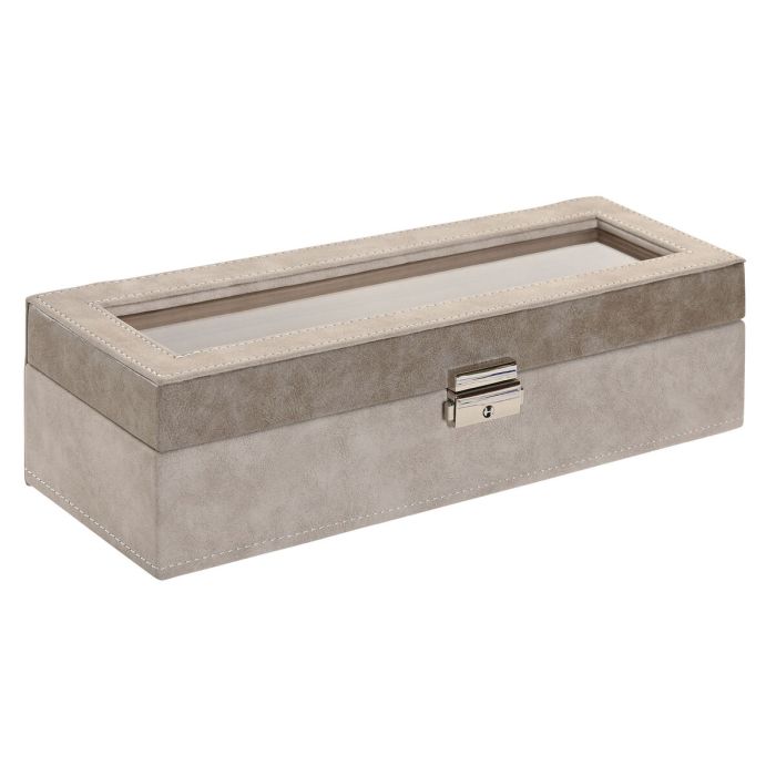 Boîte à bijoux Home ESPRIT Gris Gris foncé Polyuréthane Bois MDF 30 x 10 x 8 cm 1