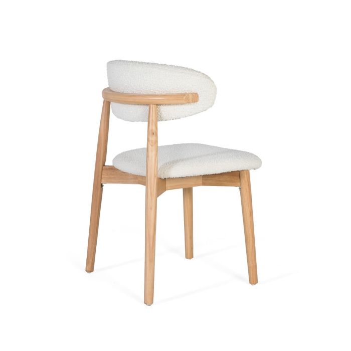 GINER Y COLOMER Lot de 2 Chaises en Bois de Caoutchouc Naturel avec Siège et Dossier Rembourrés en Tissu Bouclé Blanc - Dimensions : Siège 45x38 cm, Dossier 34x55 cm 3 GINER Y COLOMER Lot de 2 Chaises en Bois de Caoutchouc Naturel avec Siège et Dossier Rembourrés en Tissu Bouclé Blanc - Dimensions : Siège 45x38 cm, Dossier 34x55 cm 3