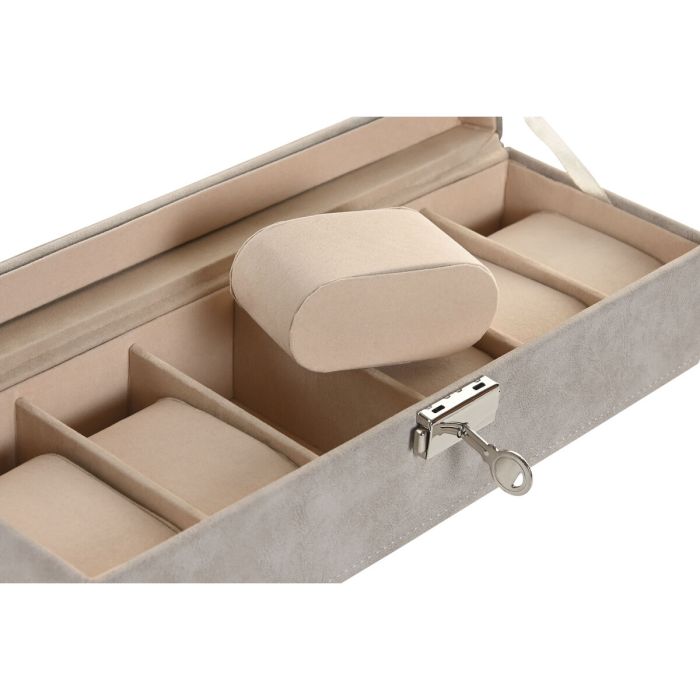 Boîte à bijoux Home ESPRIT Gris Gris foncé Polyuréthane Bois MDF 30 x 10 x 8 cm 2