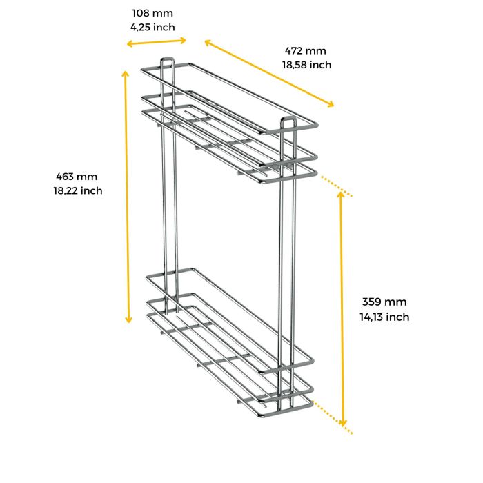 Emuca Porte-bouteilles extractible SupraMax, module 150mm, acier, chromé 2