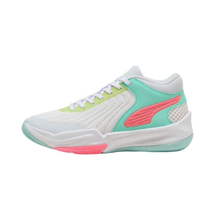 Chaussures de Basket-Ball pour Enfants Puma Court Pro 2 Blanc Vert XL 3