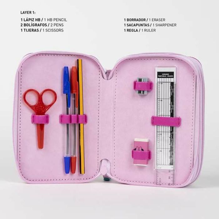Trousse d'écolier Minnie Mouse Fuchsia 12,5 x 6,5 x 19,5 cm 4