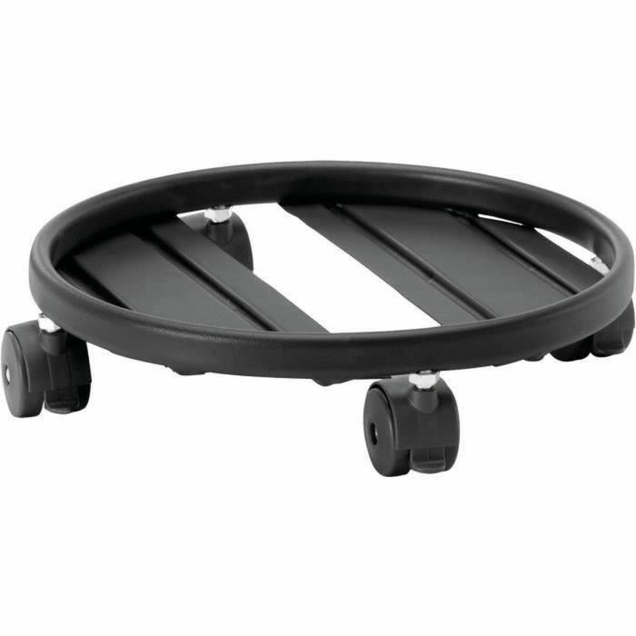 Support à roulettes pour pots de fleurs Garden ID Noir Métal 30 cm