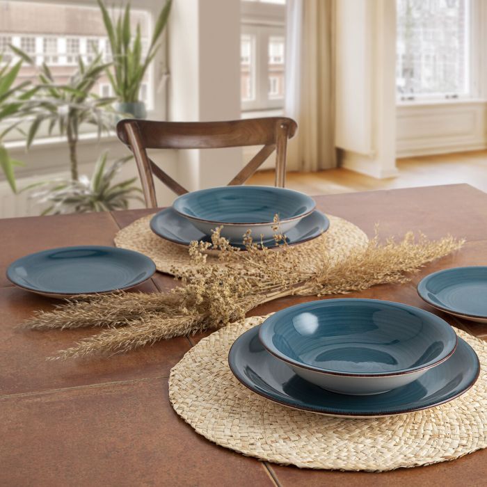 Assiette à dessert Quid Vita Céramique Bleu (19 cm) (12 Unités) 1 Assiette à dessert Quid Vita Céramique Bleu (19 cm) (12 Unités) 1