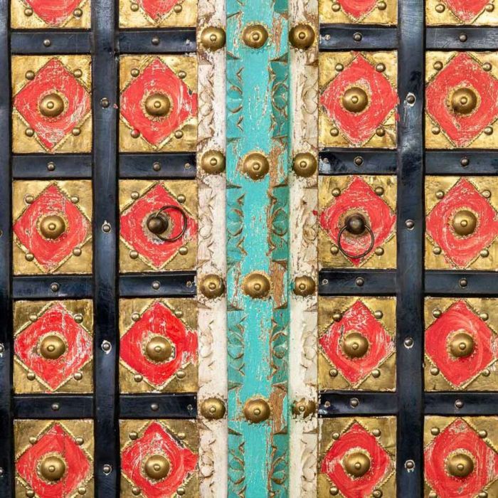 Armoire Alexandra House Living Multicouleur Laiton Bois de manguier 40 x 90 x 180 cm 1