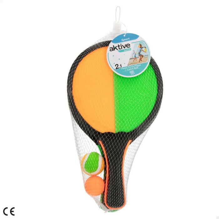 Raquettes de Plage Aktive 19 x 33 x 0,9 cm (6 Unités) 1