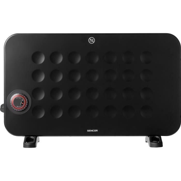 SENCOR SCF 2101BK - Radiateur électrique convecteur mobile, 2000 W, 3 niveaux chauffage, thermostat réglable, minuterie 24h, Noir SENCOR SCF 2101BK - Radiateur électrique convecteur mobile, 2000 W, 3 niveaux chauffage, thermostat réglable, minuterie 24h, Noir