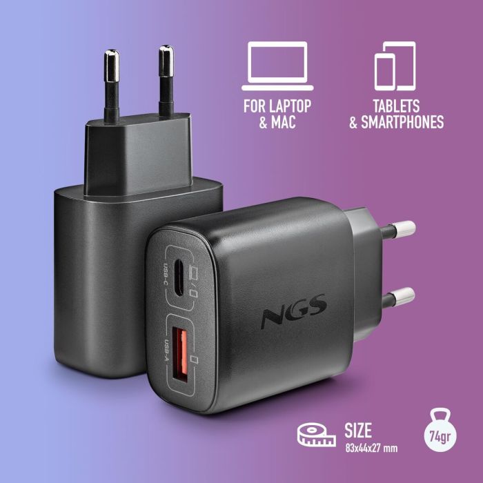 Chargeur d'ordinateur portable NGS ERA45WBLACK 45 W Noir 4 Chargeur d'ordinateur portable NGS ERA45WBLACK 45 W Noir 4
