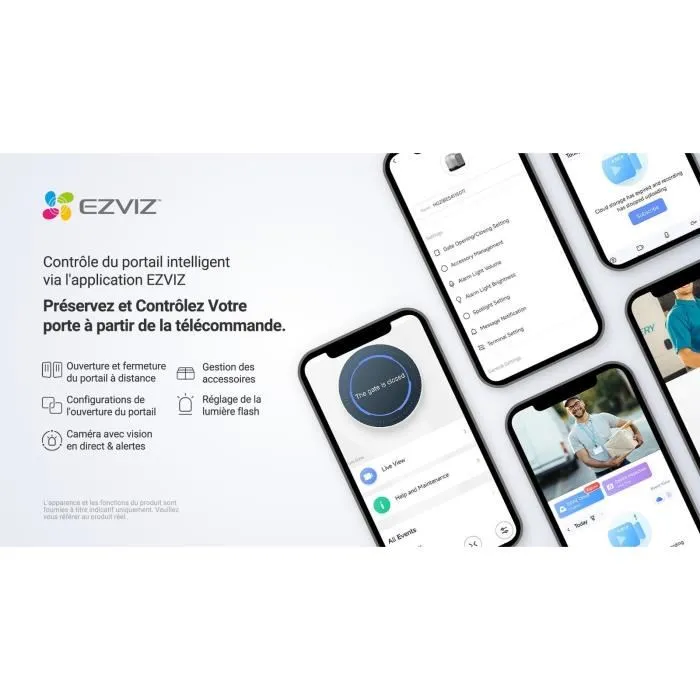 EZVIZ Kit Moteur de Portail Coulissant Connecté HG2 600 Pro - Motorisation jusqu'à 600 kg, Contrôle Smartphone, Sécurité Anti-Écrasement