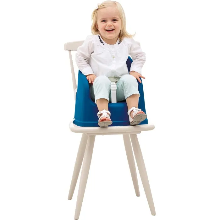 Thermobaby TUDI - Rehausseur de chaise pour bébé de 6 à 36 mois (15 kg) - Bleu océan - Ultra léger et facile à transporter pour repas et voyages
