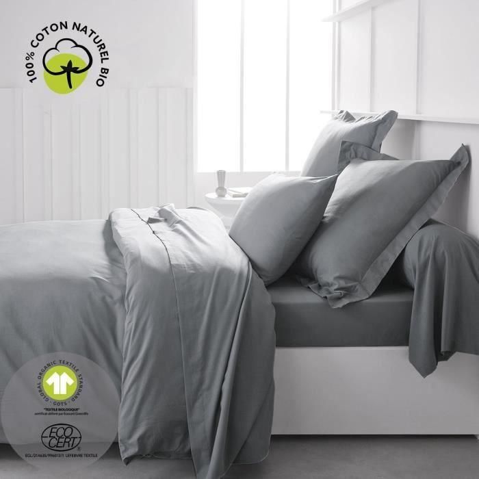 Taie d'oreiller - TODAY - 63 x 63 cm - Coton bio - Certifié GOTS - oeko-Tex 1