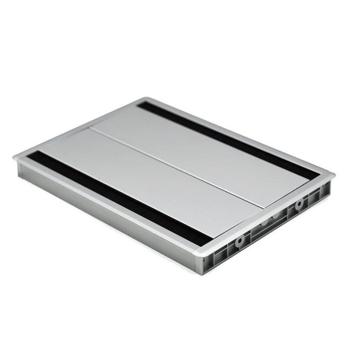 Pasacable Con Tapa Amortiguador Doble Plata Con Amortiguacion. Medidas 300X215X25Mm. Herrajes Alk 0 Pasacable Con Tapa Amortiguador Doble Plata Con Amortiguacion. Medidas 300X215X25Mm. Herrajes Alk 0