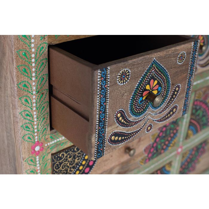 GINER Y COLOMER Buffet en bois de manguier massif avec 7 tiroirs et 2 portes - Dimensions 122x80x40 cm - Multicolore - Meuble artisanal 5 GINER Y COLOMER Buffet en bois de manguier massif avec 7 tiroirs et 2 portes - Dimensions 122x80x40 cm - Multicolore - Meuble artisanal 5