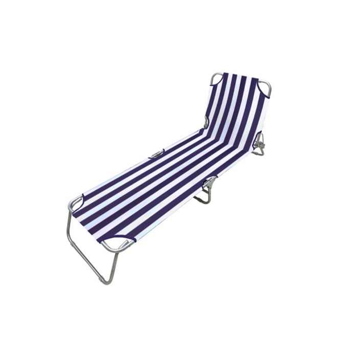 Marbueno Transat Pliant Acier Rayures Bleues et Blanches Plage et Piscine 187X55X24 cm 10020 0 Marbueno Transat Pliant Acier Rayures Bleues et Blanches Plage et Piscine 187X55X24 cm 10020 0