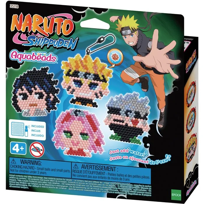 Aquabeads Kit Porte-Clés Naruto 1100 Perles, Figurines Sasuke Sakura Kakashi, Création Eau, À Partir de 4 Ans Aquabeads Kit Porte-Clés Naruto 1100 Perles, Figurines Sasuke Sakura Kakashi, Création Eau, À Partir de 4 Ans
