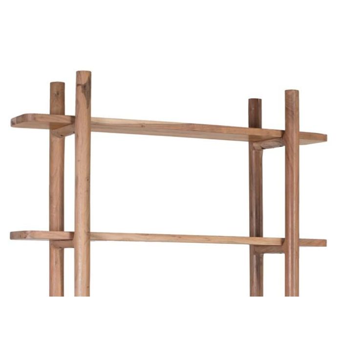 GINER Y COLOMER - Bibliothèque en Acacia Massif Artisanale 110 cm - Étagère Largeur 110 x Profondeur 20 cm - 5 Niveaux - Finition Naturelle - Montage Requis