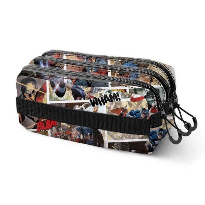 Trousse Fourre-Tout Triple Capitán América Bleu Rouge 2