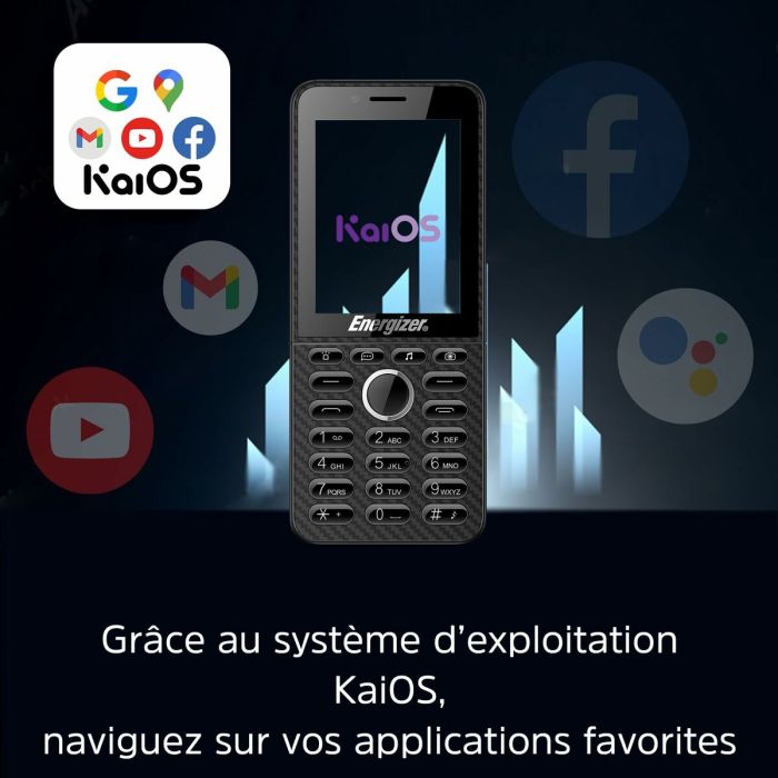 Téléphone portable pour personnes âgées Energizer E288S Quad Core 4 GB RAM Noir 4
