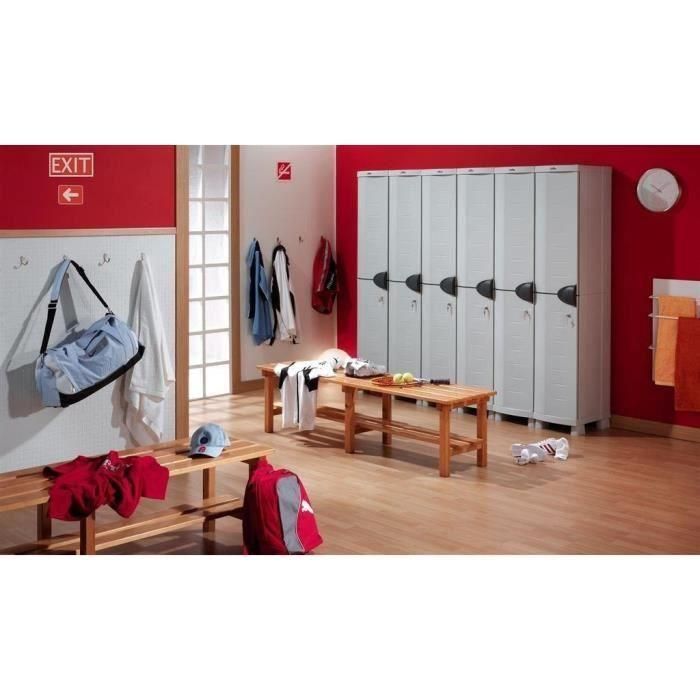 SPACESAVER 35 PLASTIKEN Armoire haute 1 Porte avec étageres - l 35 x p 45 x h 184 cm - Gamme Space SAVER - Intérieur et Extérieur 3
