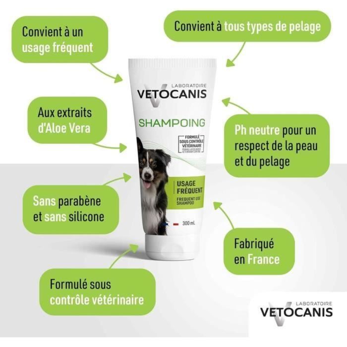 Shampoing pour animaux de compagnie Vetocanis Blanc 300 ml 5