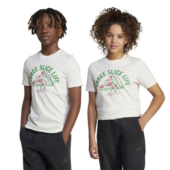 T shirt à manches courtes Enfant Adidas Pizza Blanc L 3