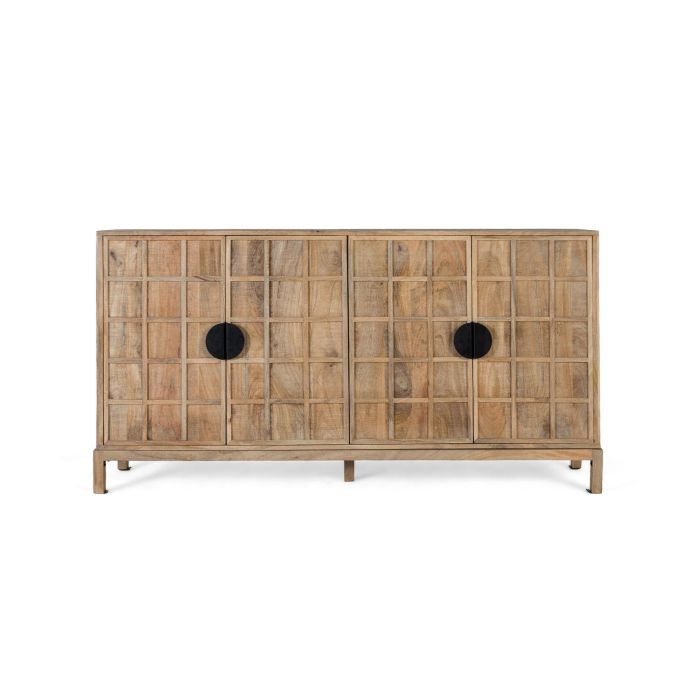 GINER Y COLOMER - Buffet 4 portes en bois massif de manguier naturel - 175 cm de long x 91 cm de haut x 40 cm de profondeur 0 GINER Y COLOMER - Buffet 4 portes en bois massif de manguier naturel - 175 cm de long x 91 cm de haut x 40 cm de profondeur 0