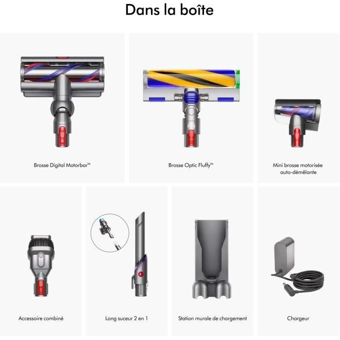 DYSON Gen5 Detect Absolute - Aspirateur Balai - Puissance 262AW - Filtre HEPA capturant 99,9 % des particules - Autonomie 70 5
