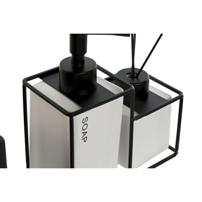 Ensemble de Bain Home ESPRIT Blanc Noir Métal Dolomite 14,5 x 8 x 17 cm 2 Pièces (2 Unités) 1