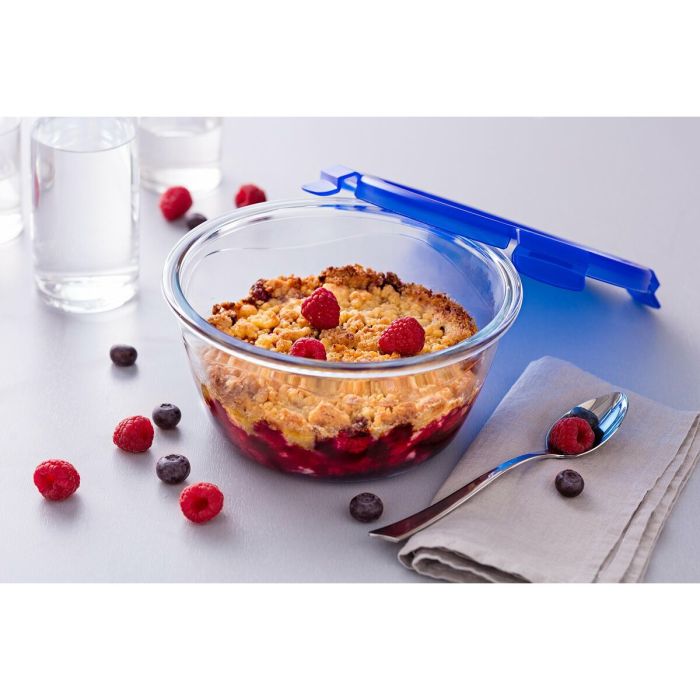 Récipient de Conservation des Aliments Pyrex Bleu Transparent Ronde 1,6 L (6 Pièces) 15