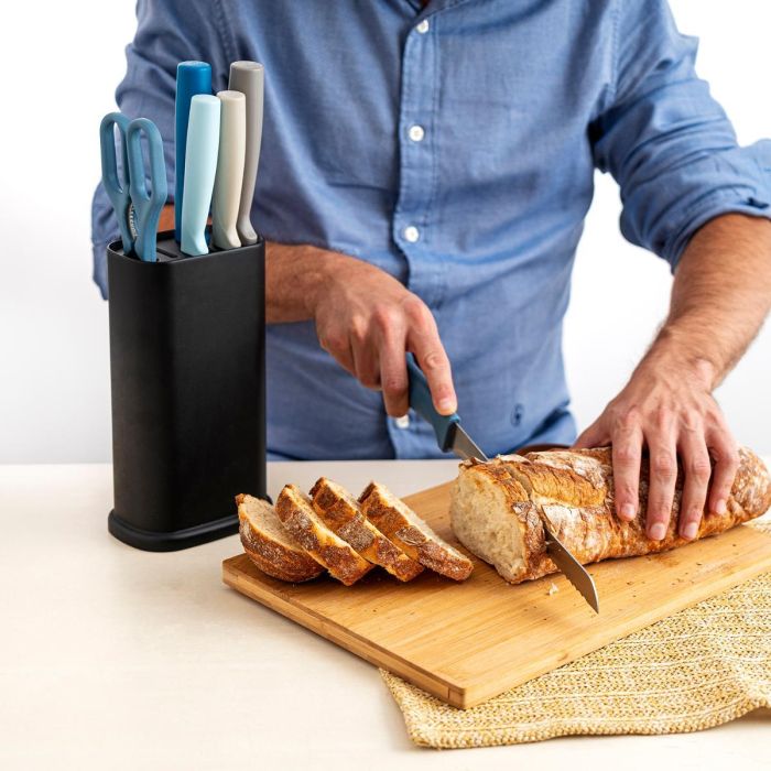 Tacoma con Cuchillos y Tijera Ozon Quid 21x13x8 cm (8 Unidades) 2 Tacoma con Cuchillos y Tijera Ozon Quid 21x13x8 cm (8 Unidades) 2