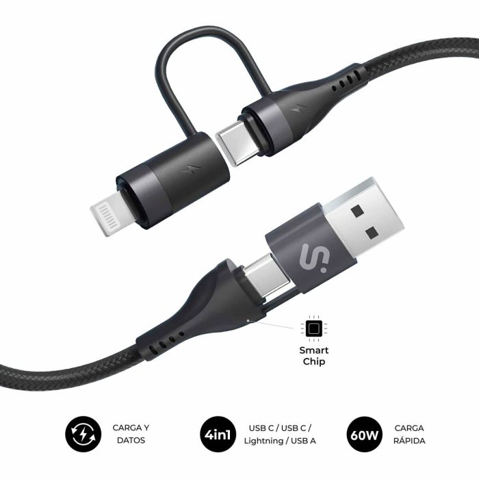 Câble HDMI Subblim SUBCAB-4IN101 Noir 1,2 m 2