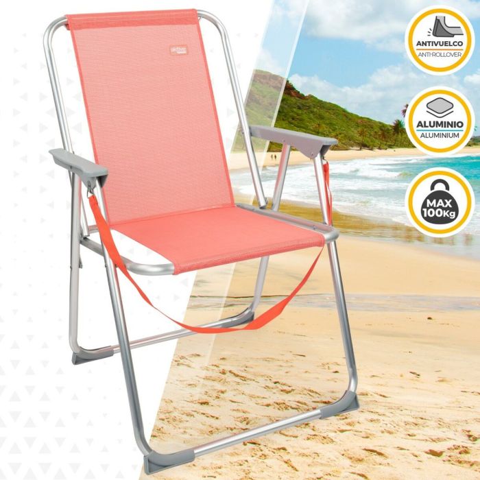 Chaise Pliante Aktive Flamingo Corail 44 x 76 x 45 cm (4 Unités) 3