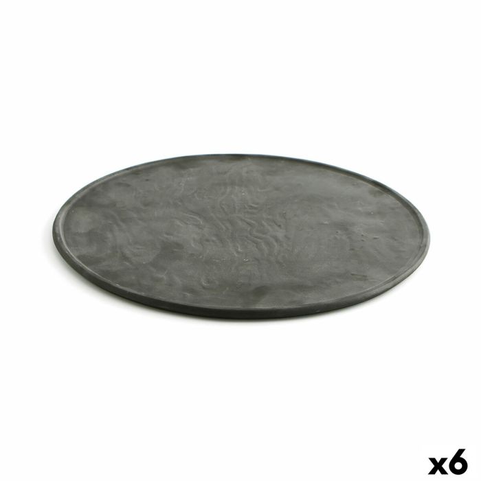 Plat à Pizza Quid Mineral Gres Céramique Noir 33 cm (6 Unités)
